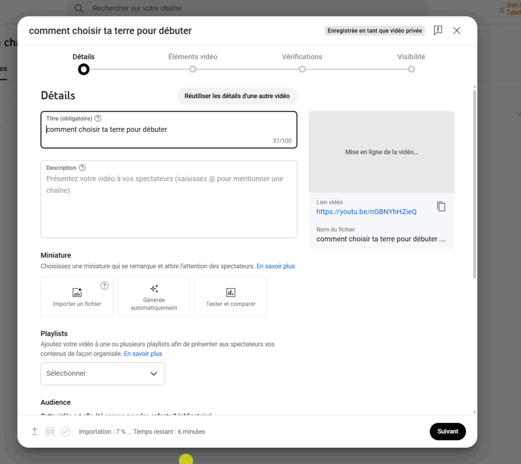 publier ta première vidéo