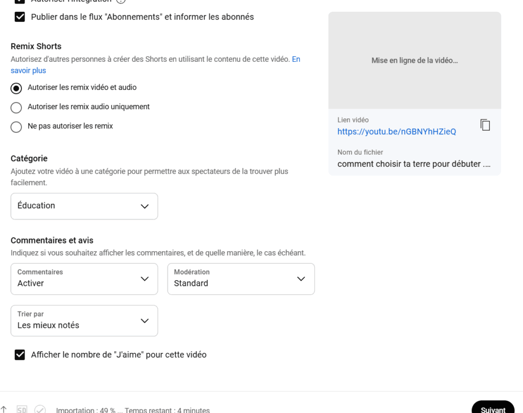 publier ta première vidéo